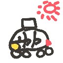 あうあう の絵: えんてんかのくるま
