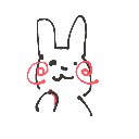 ふじさわ、 の絵: うさぎ