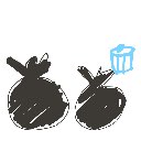 らっこ の絵: ごみ