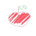 らっこ の絵: りんご