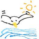 あさぎ の絵: かもめ