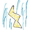 一蘭 の絵: かみなり