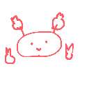 もも の絵: かに