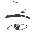 うき の絵: まゆげ