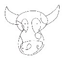葛餅 の絵: うし