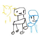 あお の絵: いす
