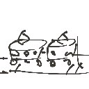 はち の絵: れっしゃ