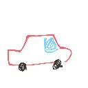 はち の絵: くるま
