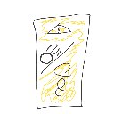信楽たぬき の絵: らくせきちゅうい