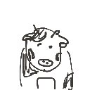 服部 の絵: うし