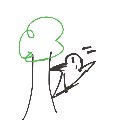 もち の絵: きつつき