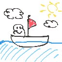 チョコ の絵: ふね