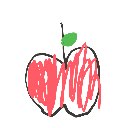 カピバラ愛好家 の絵: りんご