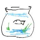 (´⌯  ̫⌯`) の絵: めだか