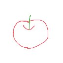 ねこ の絵: りんご