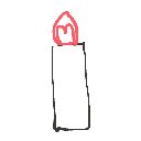 みうんこ の絵: ろうそく