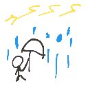 はははかたのしお の絵: かみなり