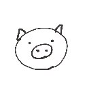 りく の絵: ぶた