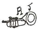 かす の絵: らっぱ