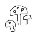 ペペロンチーノ の絵: きのこ