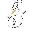 らーめん の絵: ゆきだるま