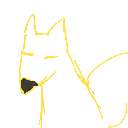 黒猫 の絵: きつね