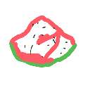 ぴゅにらに の絵: すいか
