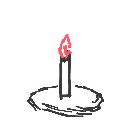 どぴゅばちゅ の絵: ろうそく
